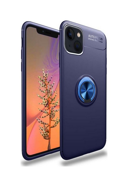 Zadní silikonový kryt na iPhone 13 modrý s modrým prstenem