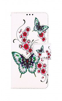 Knížkové pouzdro na Vivo Y11s Motýlci s květinou