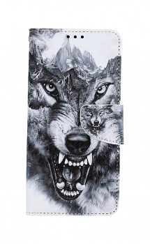Knížkové pouzdro na Vivo Y21s Černobílý vlk