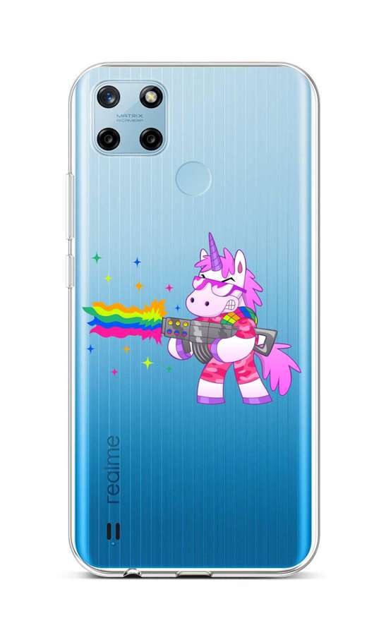Levně Kryt TopQ Realme C25Y silikon Rainbow Gun 70592 (pouzdro neboli obal na mobil Realme C25Y)