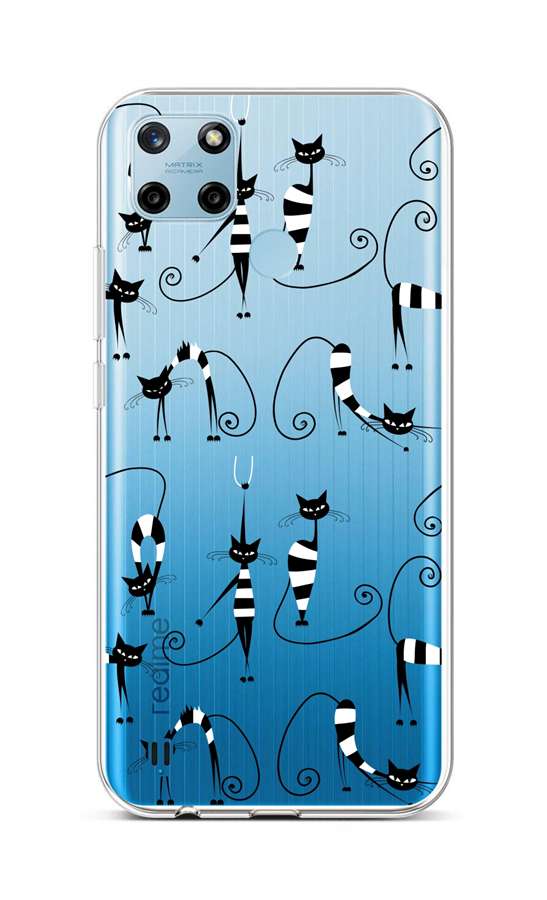 Levně Kryt TopQ Realme C25Y silikon Cats 1 70595 (pouzdro neboli obal na mobil Realme C25Y)