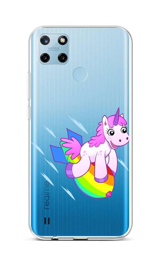 Zadní silikonový kryt na Realme C25Y Flying Unicorn