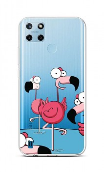 Zadní silikonový kryt na Realme C25Y Cartoon Flamingos