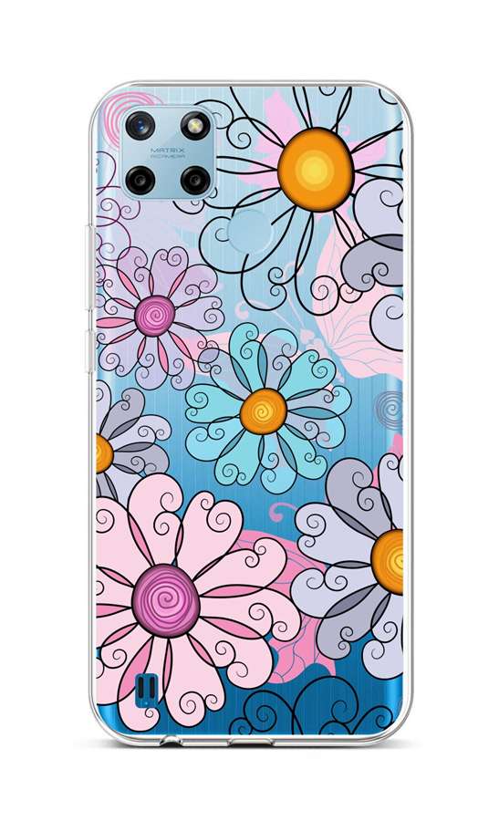 Levně Kryt TopQ Realme C25Y silikon Colorful Daisy 70613 (pouzdro neboli obal na mobil Realme C25Y)