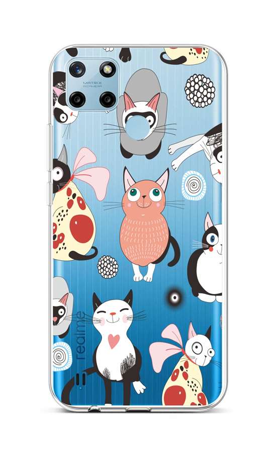 Levně Kryt TopQ Realme C25Y silikon Cats 2 70615 (pouzdro neboli obal na mobil Realme C25Y)