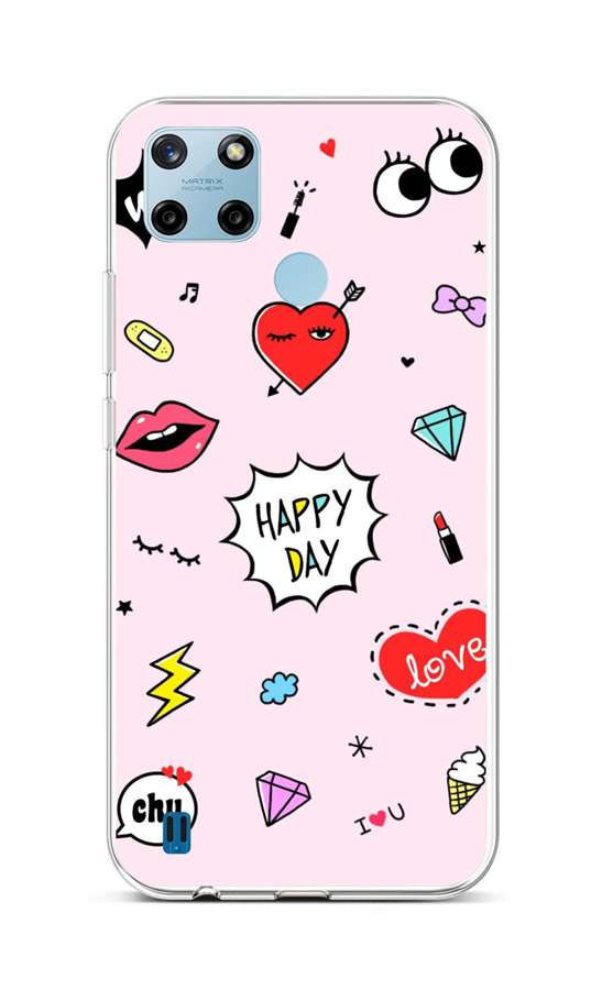 Levně Kryt TopQ Realme C25Y silikon Happy Day 70620 (pouzdro neboli obal na mobil Realme C25Y)