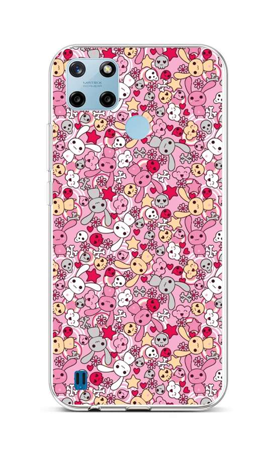 Levně Kryt TopQ Realme C25Y silikon Pink Bunnies 70625 (pouzdro neboli obal na mobil Realme C25Y)