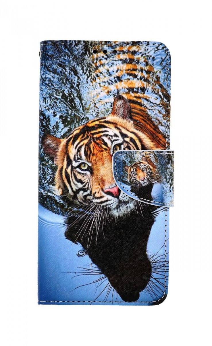 Knížkové pouzdro na Vivo Y21s Hnědý tygr