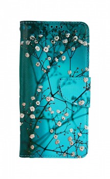 Knížkové pouzdro na Xiaomi Poco M4 Pro 5G Modré s květy