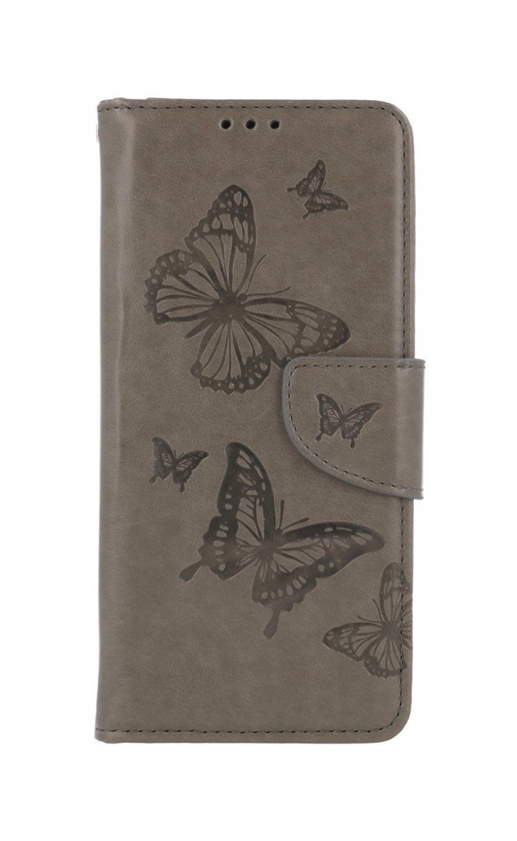 Knížkové pouzdro na Vivo Y33s Butterfly šedé