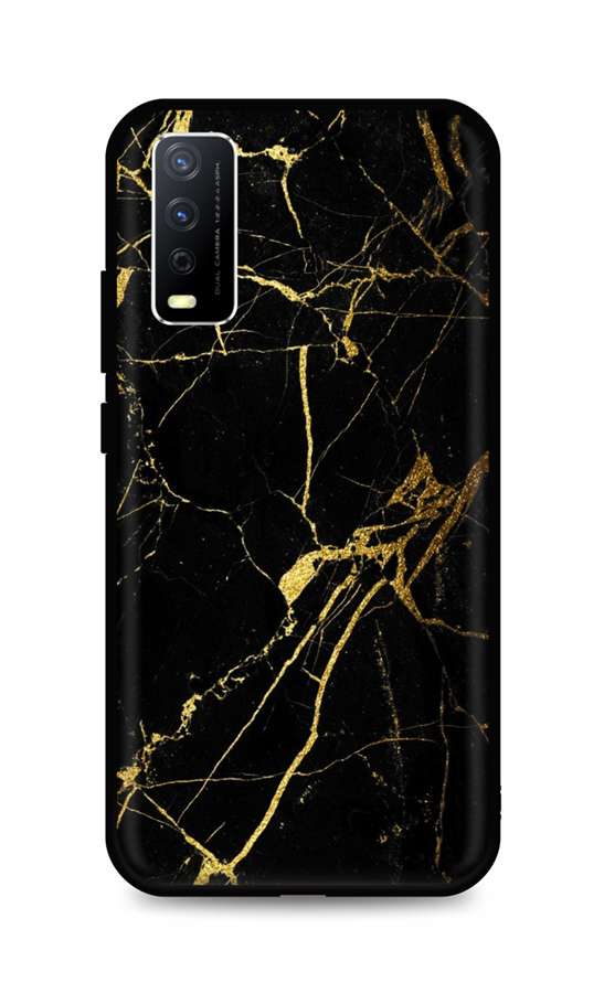 Zadní pevný kryt LUXURY na Vivo Y11s Marble černo-zlatý