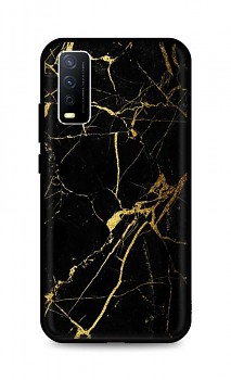 Zadní pevný kryt LUXURY na Vivo Y11s Marble černo-zlatý