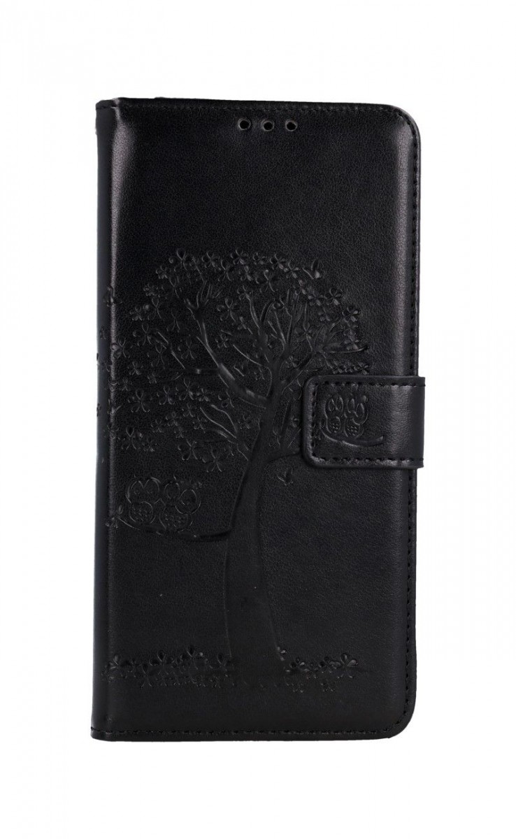 Levně Pouzdro TopQ Xiaomi Poco M4 Pro 5G knížkové Černý strom sovičky 70937 (obal neboli kryt na mobil Xiaomi Poco M4 Pro 5G)