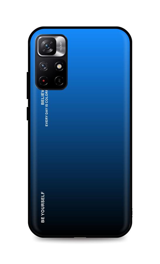 Zadní pevný kryt LUXURY na Xiaomi Poco M4 Pro 5G duhový modrý