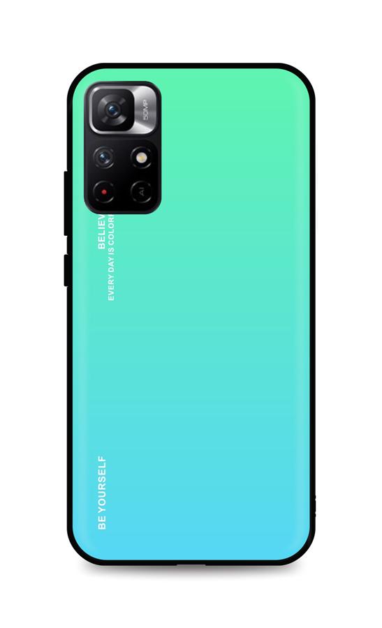 Zadní pevný kryt LUXURY na Xiaomi Poco M4 Pro 5G duhový zelený