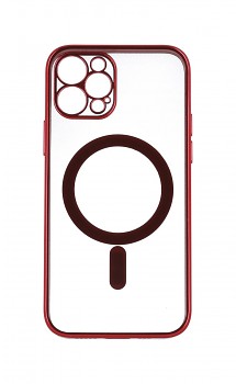Zadní silikonový kryt na iPhone 12 Pro Luxury MagSafe červený