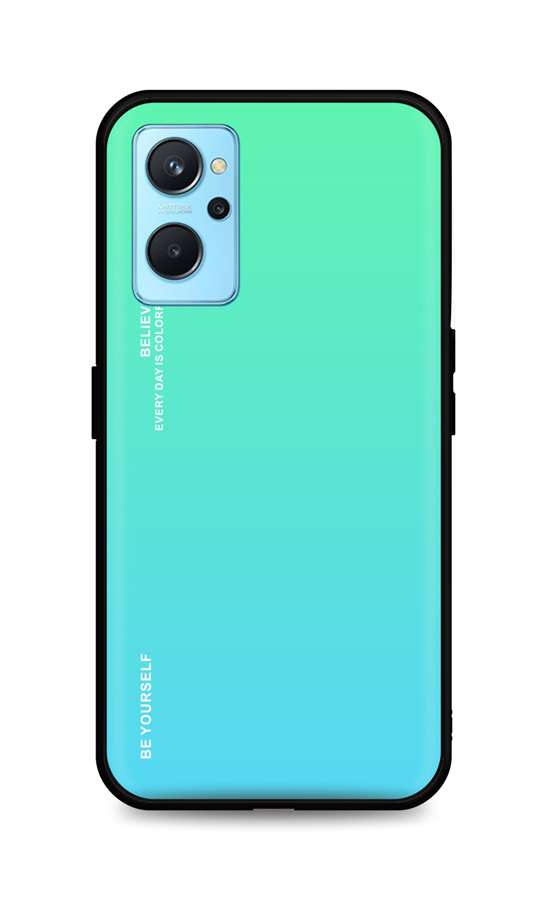 Levně Kryt TopQ LUXURY Realme 9i pevný duhový zelený 71056 (pouzdro neboli obal na mobil Realme 9i)