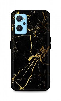 Zadní pevný kryt LUXURY na Realme 9i Marble černo-zlatý