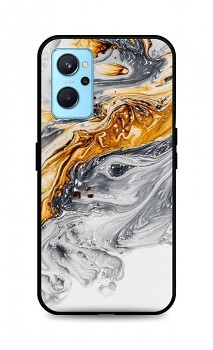 Zadní pevný kryt LUXURY na Realme 9i Marble šedo-zlatý