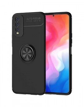 Zadní silikonový kryt na Vivo Y11s černý s černým prstenem