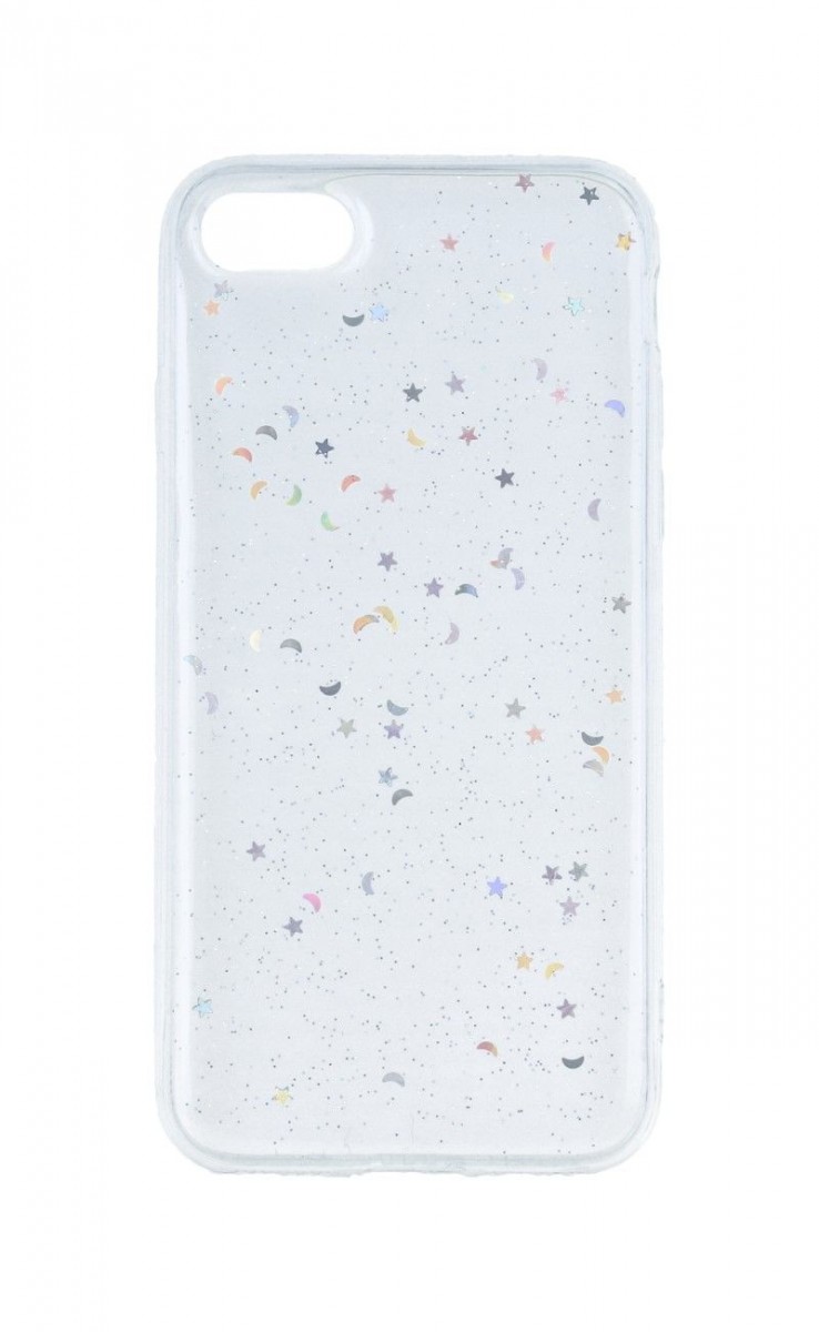 Zadní silikonový kryt na iPhone SE 2020 Glitter Moon průhledný