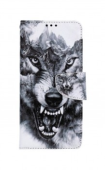 Knížkové pouzdro na Vivo Y20s Černobílý vlk