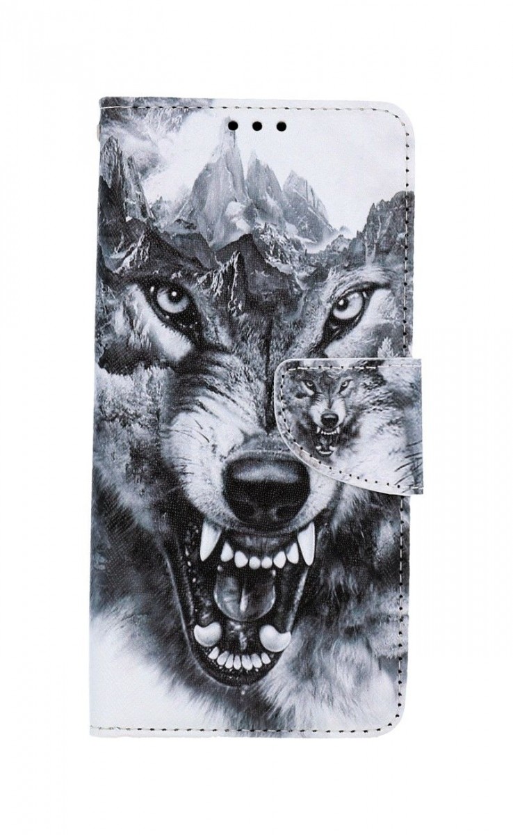 Knížkové pouzdro na Vivo Y33s Černobílý vlk