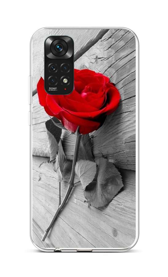 Zadní silikonový kryt na Xiaomi Redmi Note 11 Červená růže