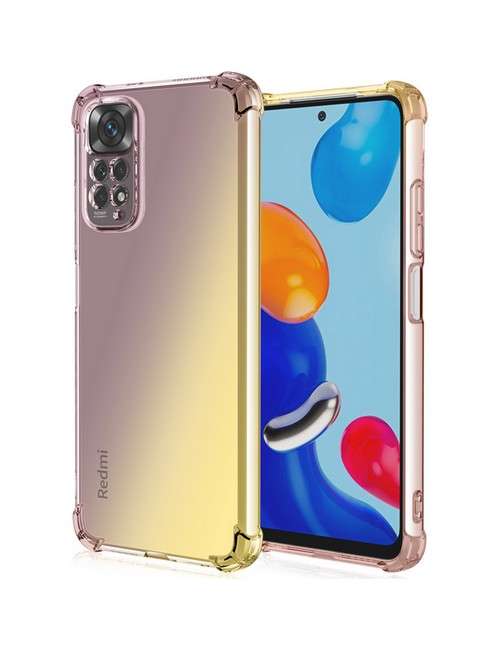 Levně Kryt TopQ Xiaomi Redmi Note 11 silikon Shock duhový purpurovo-žlutý 71801 (pouzdro neboli obal na mobil Xiaomi Redmi Note 11)