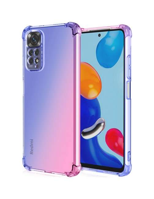 Zadní silikonový kryt na Xiaomi Redmi Note 11 Shock duhový modro-růžový
