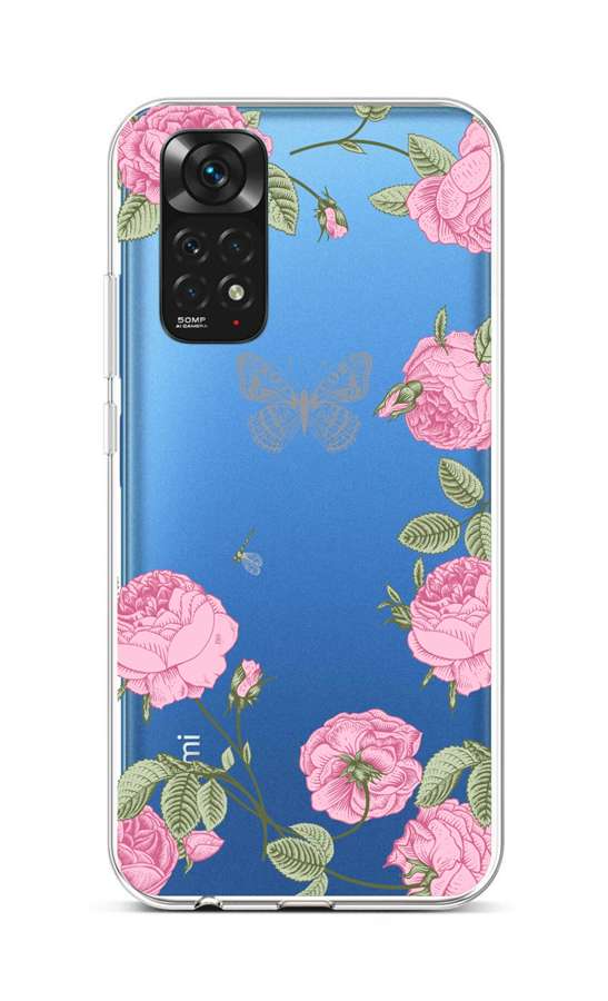 Zadní silikonový kryt na Xiaomi Redmi Note 11 Pivoňky
