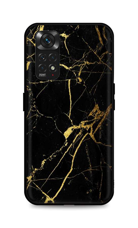 Zadní pevný kryt LUXURY na Xiaomi Redmi Note 11 Marble černo-zlatý