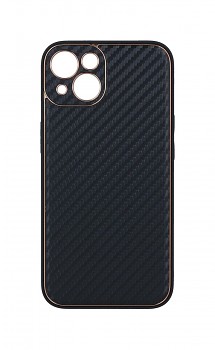 Zadní pevný kryt Carbon Leather na iPhone 13 černý