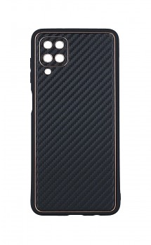 Zadní pevný kryt Carbon Leather na Samsung A12 černý