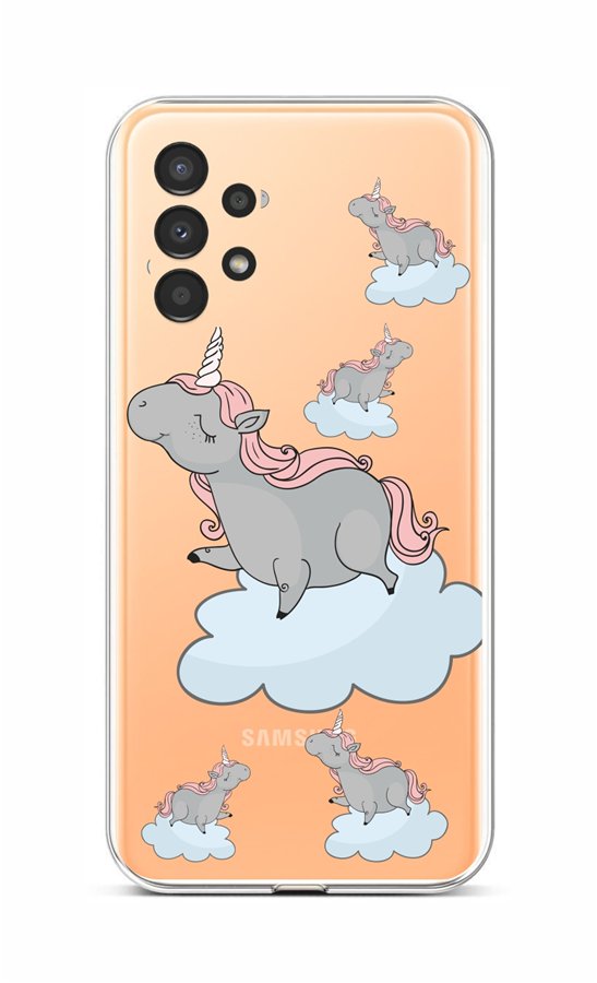 Zadní silikonový kryt na Samsung A13 Grey Unicorns