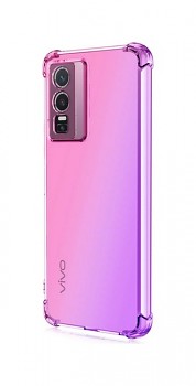 Zadní silikonový kryt na Vivo Y76 5G Shock duhový růžovo-fialový