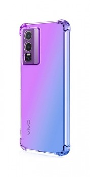 Zadní silikonový kryt na Vivo Y76 5G Shock duhový fialovo-modrý