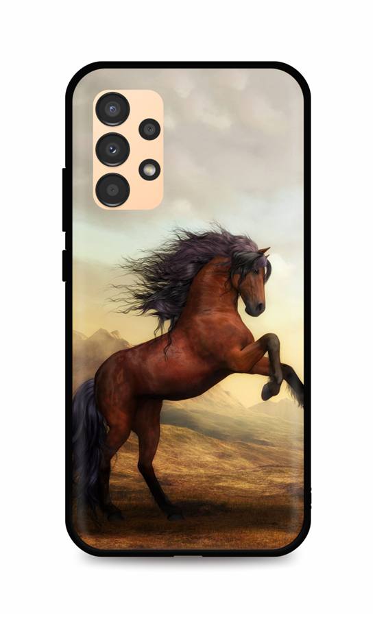 Zadní silikonový kryt DARK na Samsung A13 Brown Horse