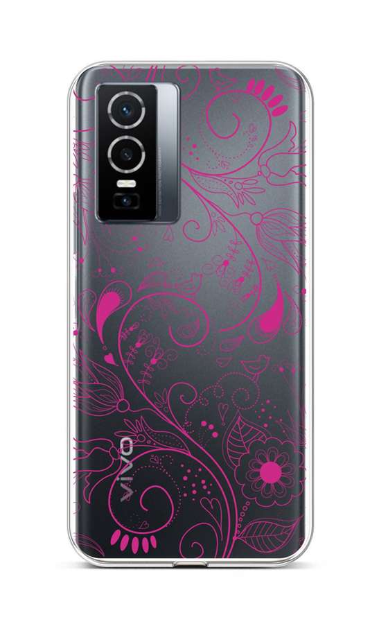Levně Kryt TopQ Vivo Y76 5G silikon Pink Ornament 72460 (pouzdro neboli obal na mobil Vivo Y76 5G)