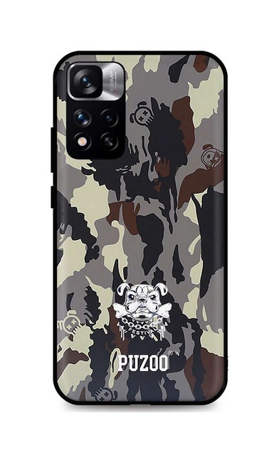 Levně Kryt TopQ Xiaomi Redmi Note 11 Pro+ 5G 3D silikon Maskáčové s buldokem 72481 (pouzdro neboli obal na mobil Xiaomi Redmi Note 11 Pro+ 5G)