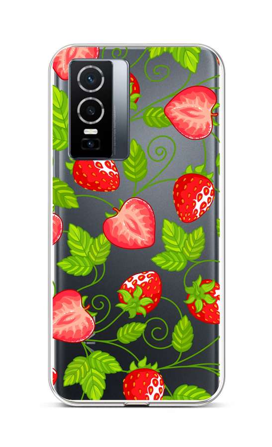 Zadní silikonový kryt na Vivo Y76 5G Strawberries