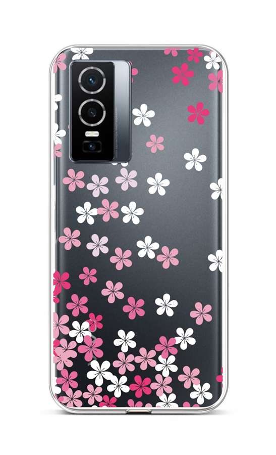 Levně Kryt TopQ Vivo Y76 5G silikon Pink Blossom 72505 (pouzdro neboli obal na mobil Vivo Y76 5G)