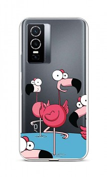 Zadní silikonový kryt na Vivo Y76 5G Cartoon Flamingos