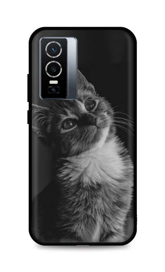Zadní silikonový kryt DARK na Vivo Y76 5G Cute Cat