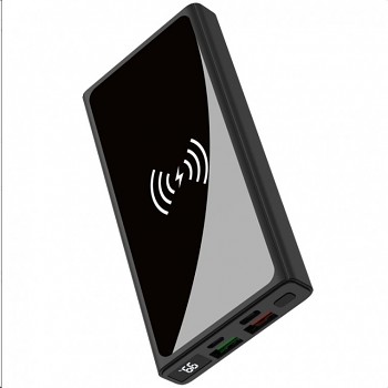 XO Design PR141 Powerbanka 10000mAh 22,5W Quick Charge 3.0 s Bezdrátovým nabíjením Black