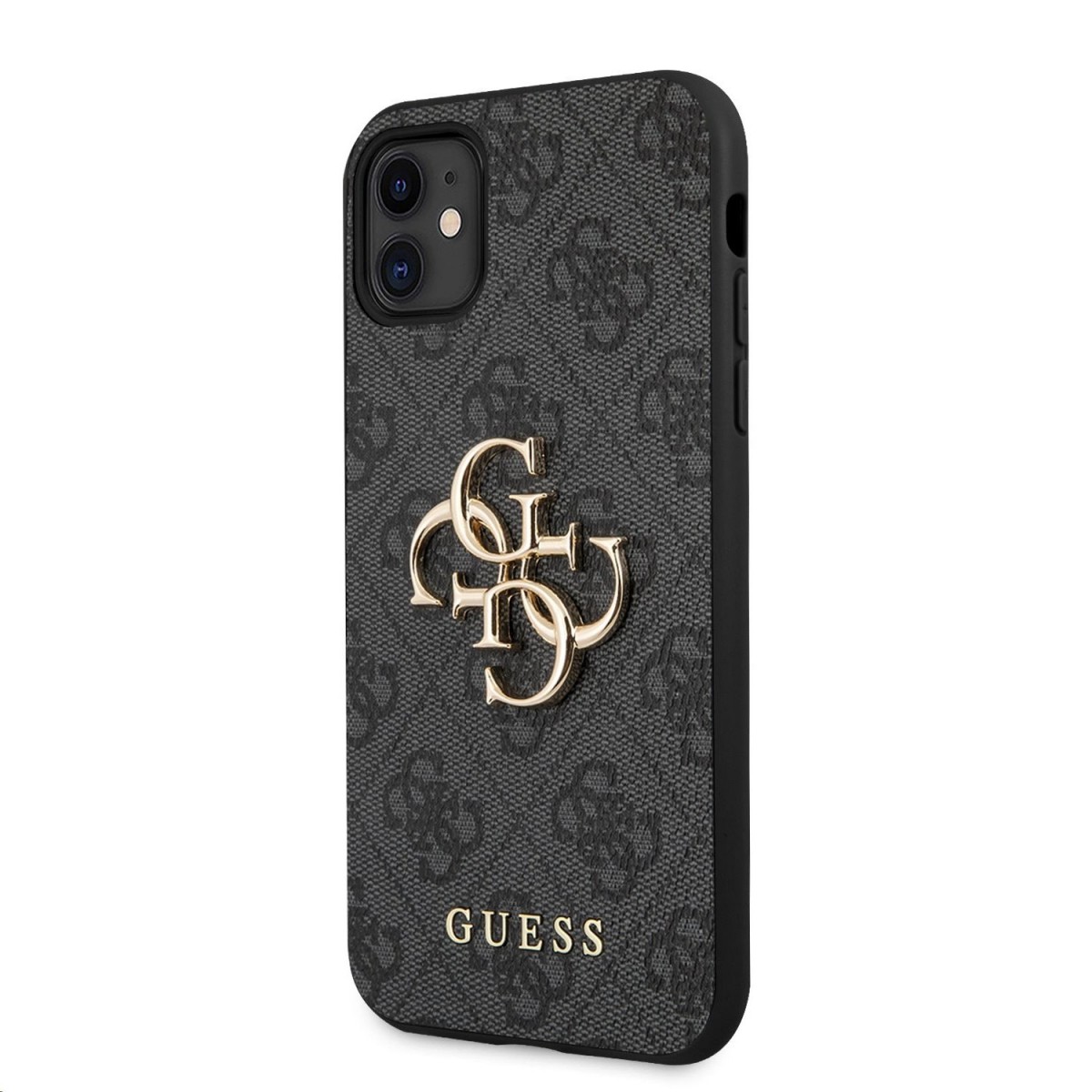 Levně Guess PU 4G Metal Logo Zadní Kryt pro iPhone 11 Grey