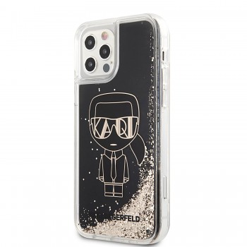 Karl Lagerfeld Liquid Glitter Gatsby Kryt pro iPhone 12/12 Pro Black