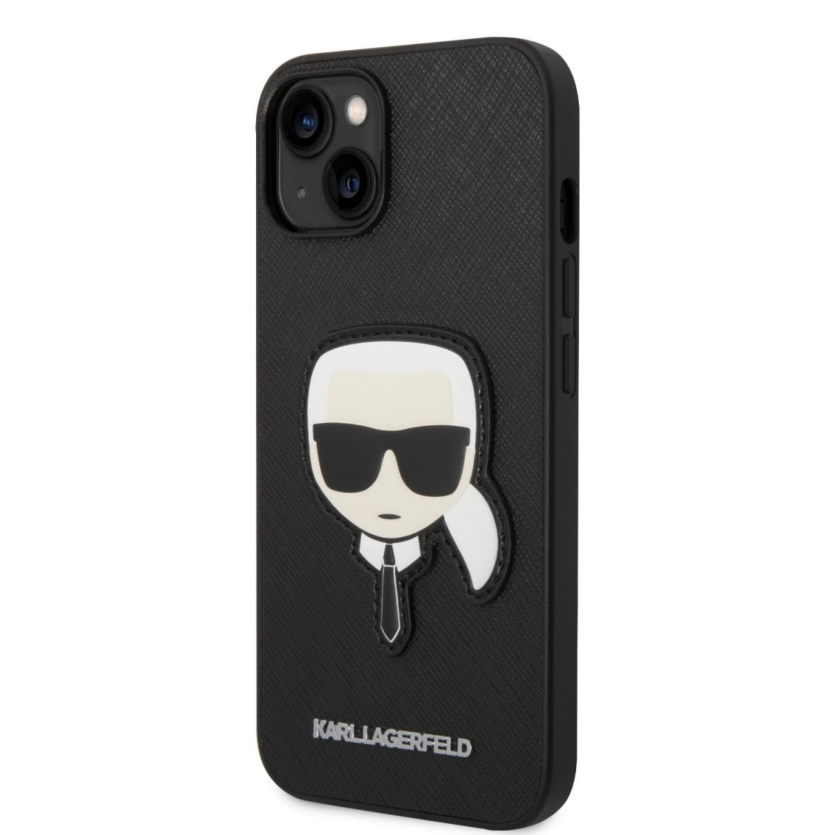 Levně Karl Lagerfeld PU Saffiano Karl Head Zadní Kryt pro iPhone 14 Plus Black