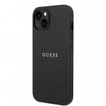 Guess PU Leather Saffiano Zadní Kryt pro iPhone 14 Plus Black