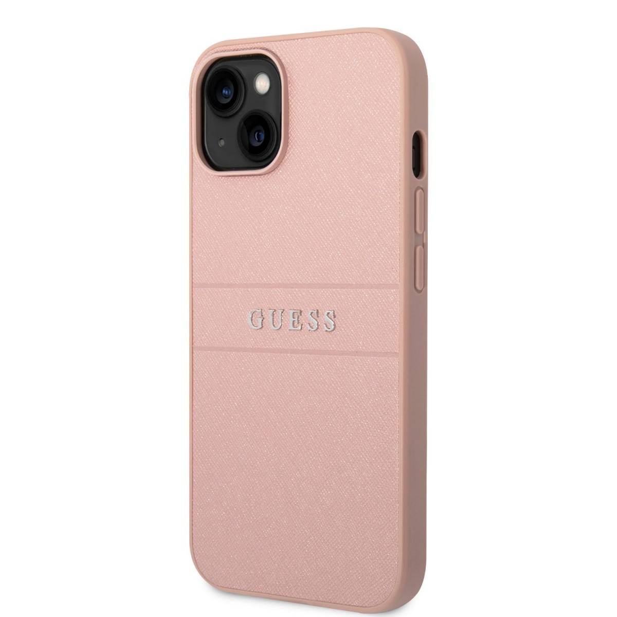 Levně Guess PU Leather Saffiano Zadní Kryt pro iPhone 14 Plus Pink